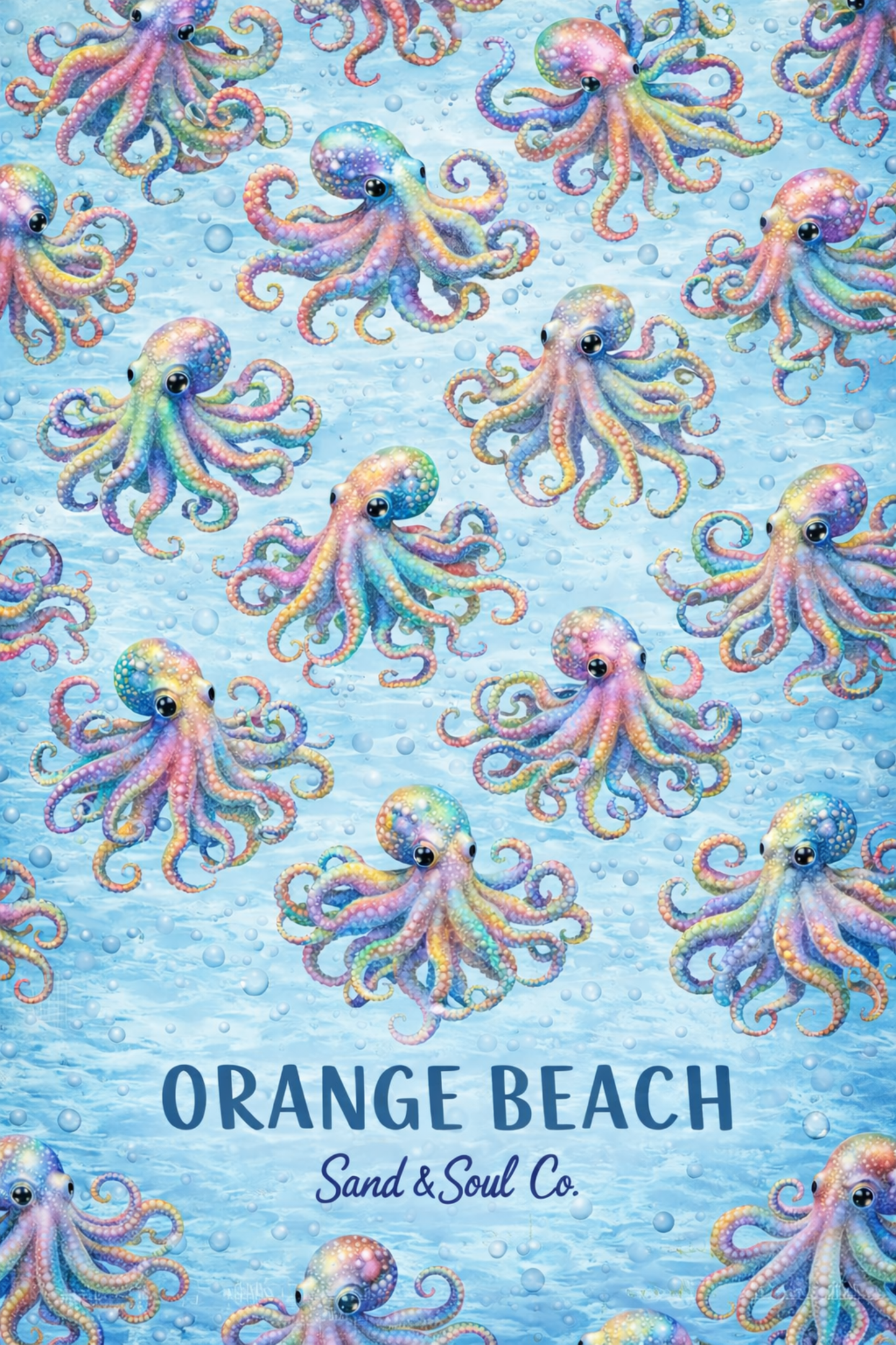 Orange Beach Octopus Blanket