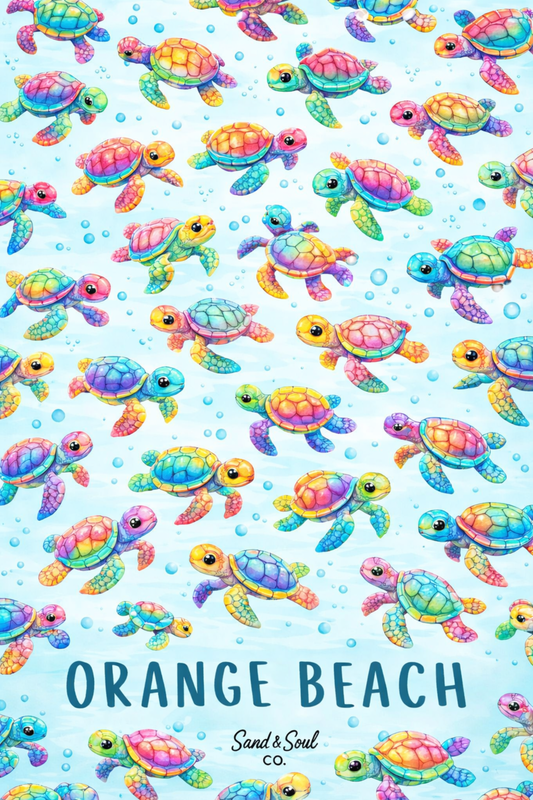 Orange Beach Baby Sea Turtles Blanket