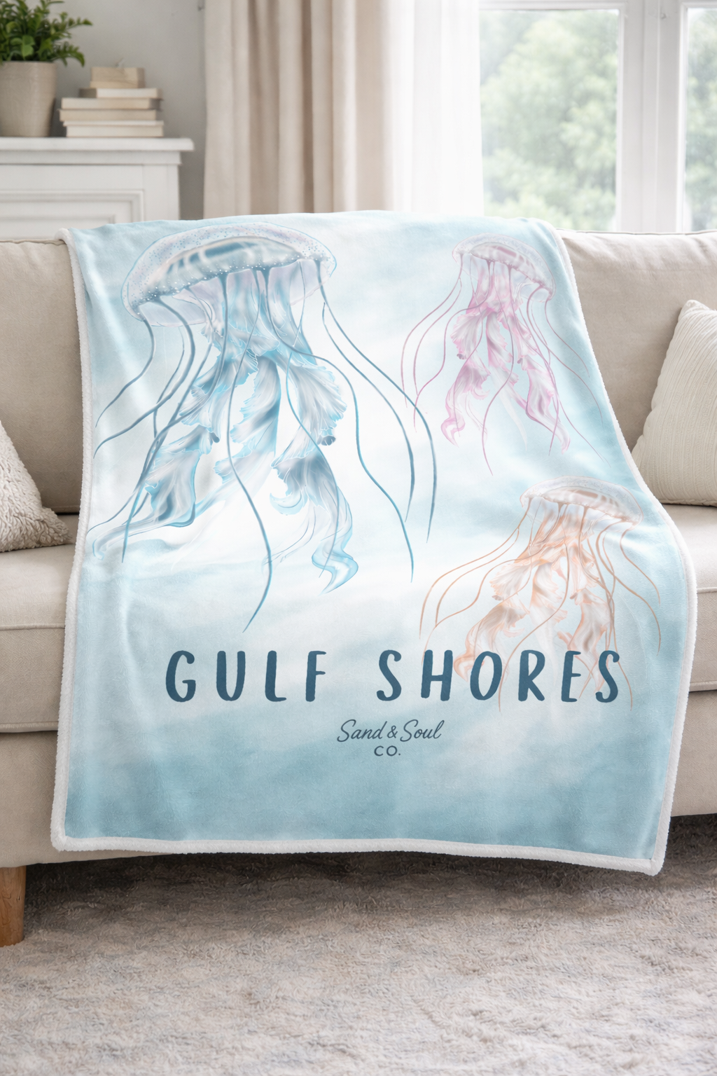 Jellyfish Gulf Shores Throw Blanket