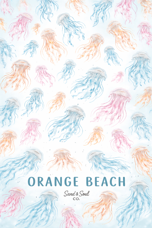 Orange Beach Jellyfish Blanket