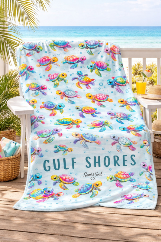 Gulf Shores Baby Sea Turtles Blanket