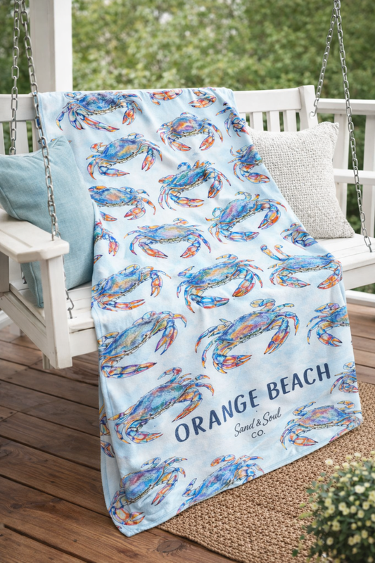 Orange Beach Blue Crab Blanket